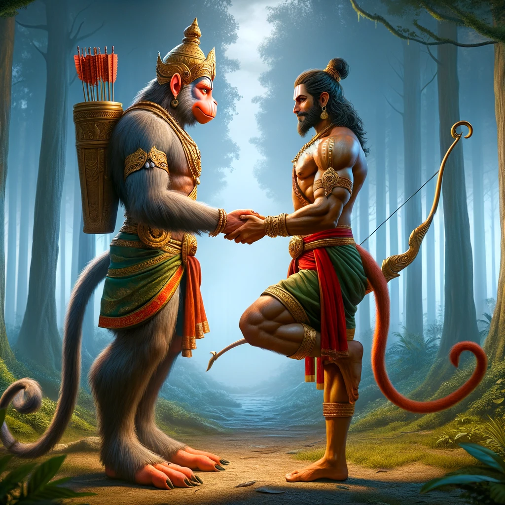 Rama Gives His Signet Ring to Hanuman